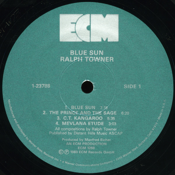 Ralph Towner - Blue Sun (LP, Album) (Near Mint (NM or M-)) - Image 3