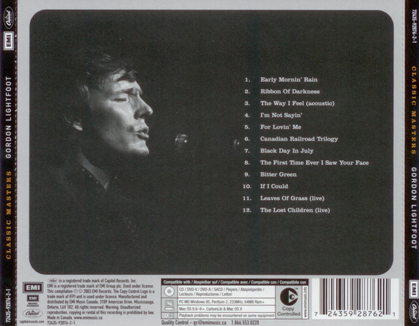 Gordon Lightfoot - Classic Masters (CD, Comp, Copy Prot.) (Mint (M)) - Image 4