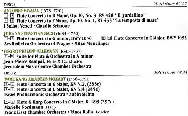 Jean-Pierre Rampal – Bach* • Mozart* • Telemann* • Vivaldi*-2