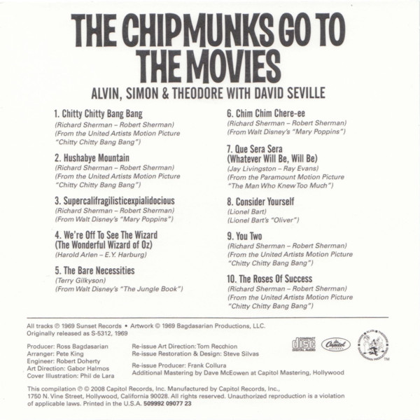 The Chipmunks - The Chipmunks Go To The Movies (CD, Album, RE) (Mint (M)) - Image 2