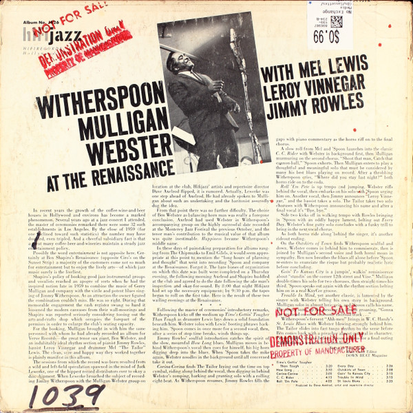 Witherspoon*, Mulligan*, Webster* With Mel Lewis, Leroy Vinnegar, Jimmy Rowles-2