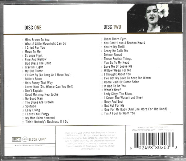 Billie Holiday - Gold (2xCD, Comp) (Mint (M)) - Image 2