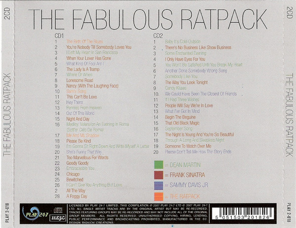 Frank Sinatra, Dean Martin, Sammy Davis Jr. - The Fabulous Ratpack (2xCD, Comp) (Mint (M)) - Image 2
