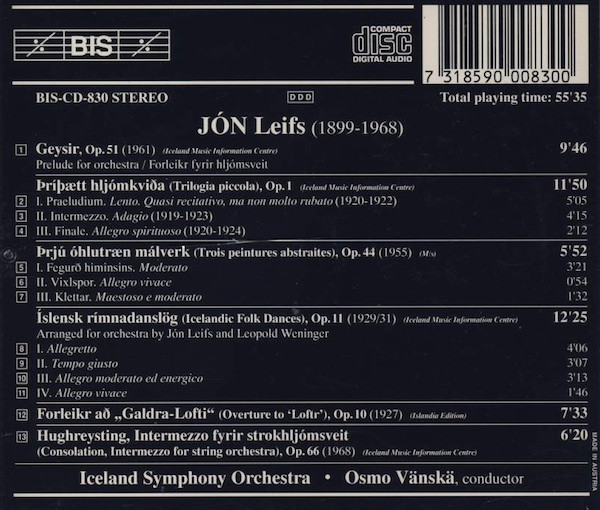 Jón Leifs / Iceland Symphony Orchestra, Osmo Vänskä-1