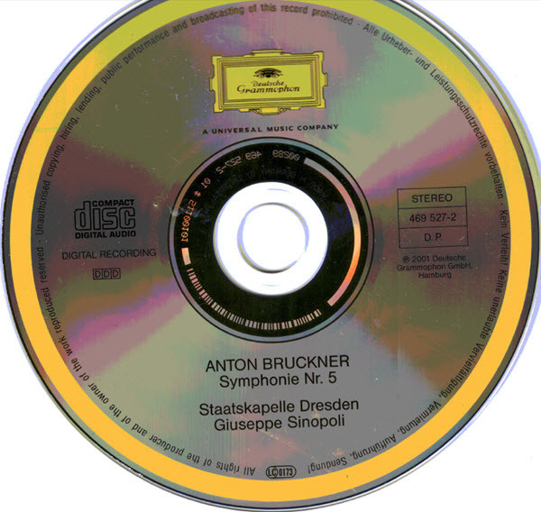 Bruckner* - Staatskapelle Dresden, Giuseppe Sinopoli - Symphonie No. 5 (CD, Album, UM&) (Near Mint (NM or M-)) - Image 3