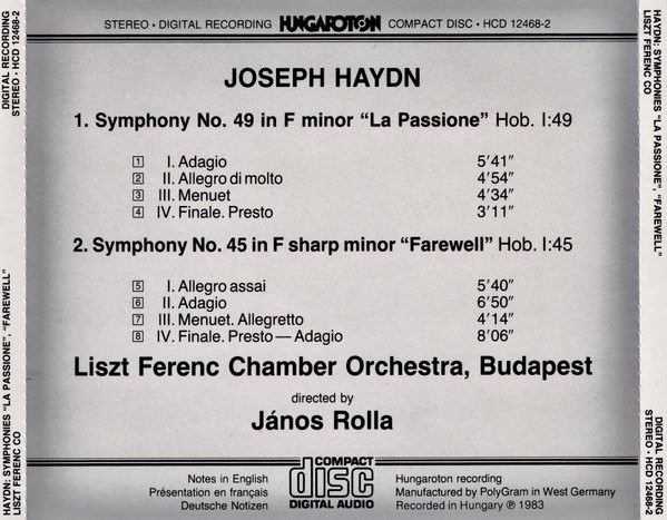 Joseph Haydn, János Rolla, Liszt Ferenc Chamber Orchestra-1