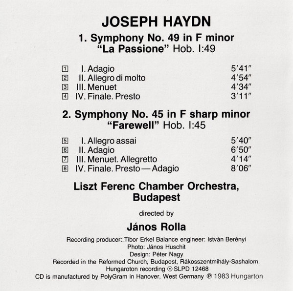 Joseph Haydn, János Rolla, Liszt Ferenc Chamber Orchestra-3