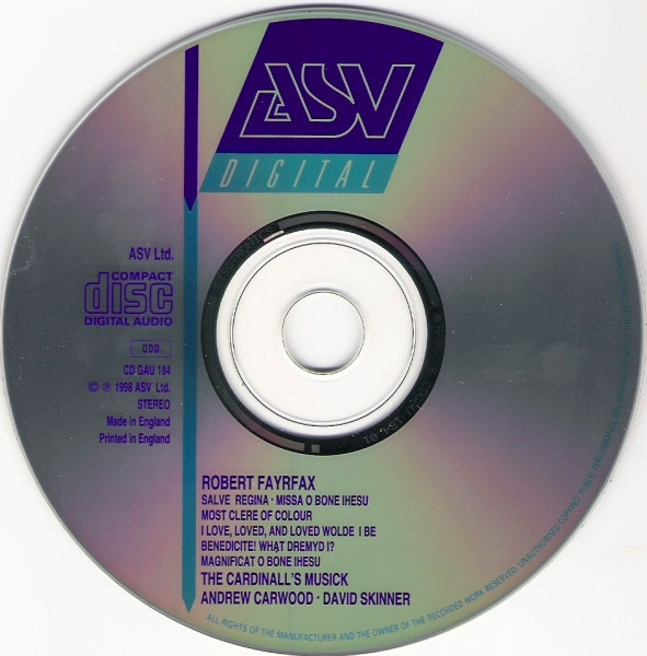 Robert Fayrfax, Andrew Carwood, David Skinner (4), The Cardinall's Musick-4