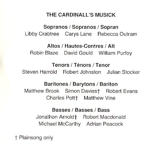 Nicholas Ludford, Andrew Carwood, David Skinner (4), The Cardinall's Musick-2