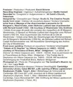 Nicholas Ludford, Andrew Carwood, David Skinner (4), The Cardinall's Musick-3