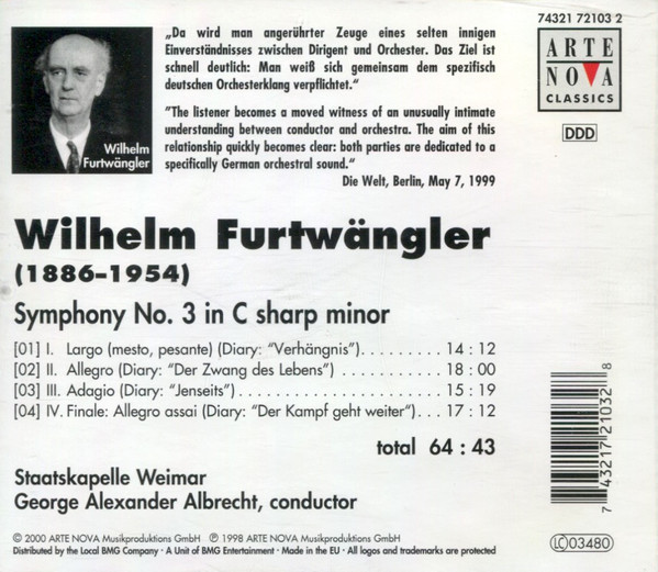 Wilhelm Furtwängler, Staatskapelle Weimar, George Alexander Albrecht-2