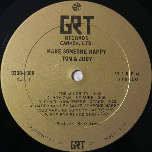 Tom* & Judy* - Make Someone Happy (LP, Album) (Very Good Plus (VG+)) - Image 3