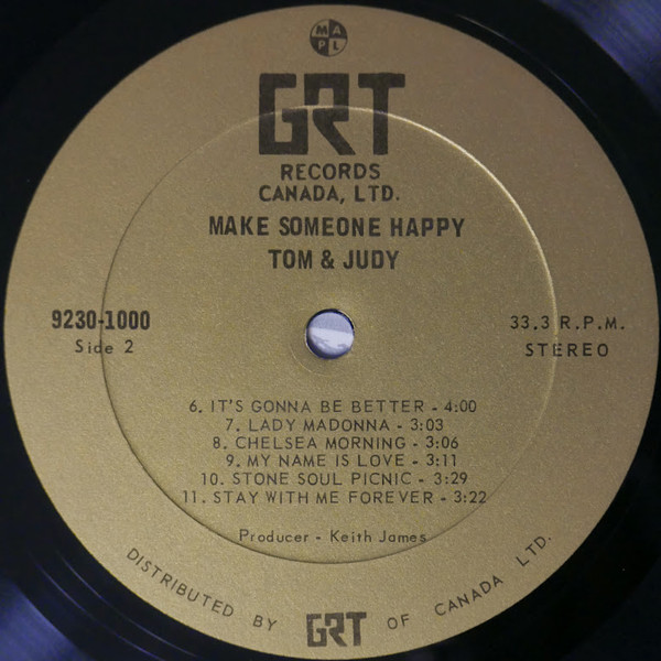 Tom* & Judy* - Make Someone Happy (LP, Album) (Very Good Plus (VG+)) - Image 4