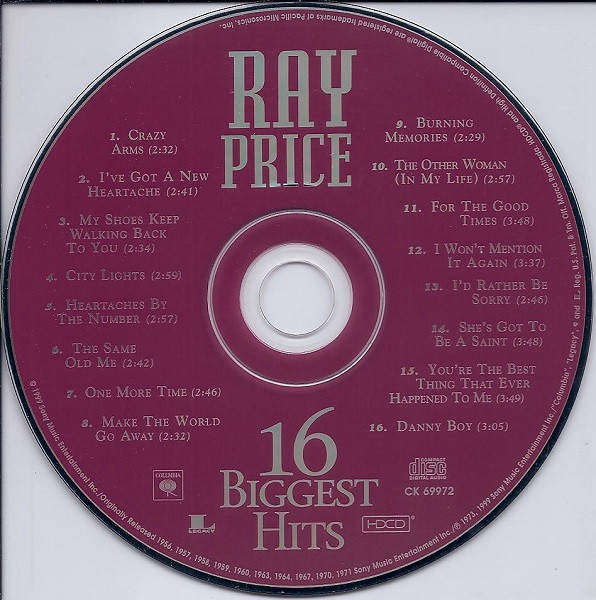Ray Price - 16 Biggest Hits (HDCD, Comp) (Mint (M)) - Image 3