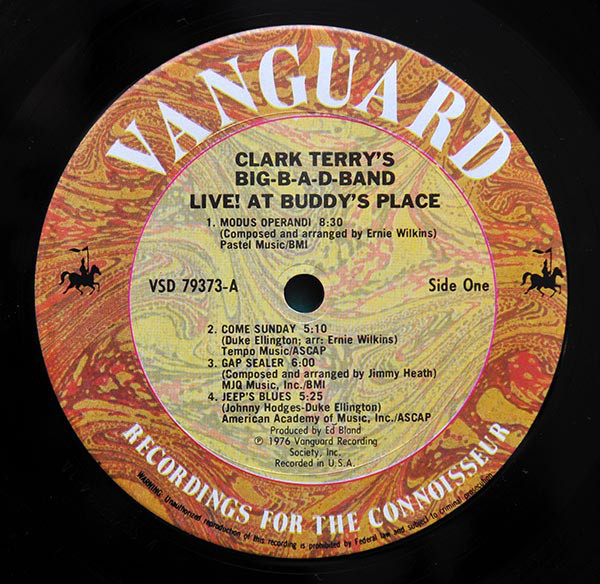 Clark Terry's Big Bad Band - Big-B-A-D-Band Live! At Buddy's Place (LP, Album) (Very Good Plus (VG+)) - Image 3