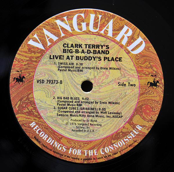 Clark Terry's Big Bad Band - Big-B-A-D-Band Live! At Buddy's Place (LP, Album) (Very Good Plus (VG+)) - Image 4