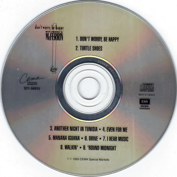 Bobby McFerrin - Don't Worry, Be Happy (CD, Comp) (Near Mint (NM or M-)) - Image 3