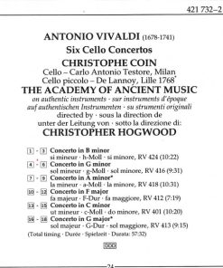 Vivaldi* - Christophe Coin / The Academy Of Ancient Music / Christopher Hogwood-3