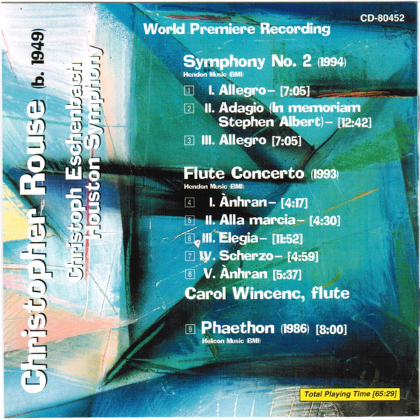 Christopher Rouse (2) - Christoph Eschenbach, Houston Symphony*, Carol Wincenc-1