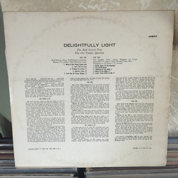 Cal Tjader Quartet / Red Norvo Trio* - Delightfully Light (LP, Comp, Mono, Ind) (Very Good Plus (VG+)) - Image 2