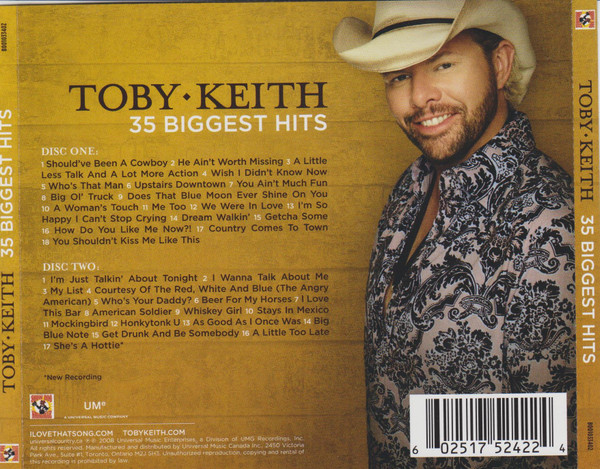 Toby Keith - 35 Biggest Hits (2xCD, Comp) (Mint (M)) - Image 2