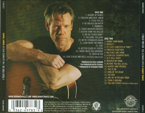 Randy Travis - I Told You So - The Ultimate Hits of Randy Travis (2xCD, Comp) (Mint (M)) - Image 2