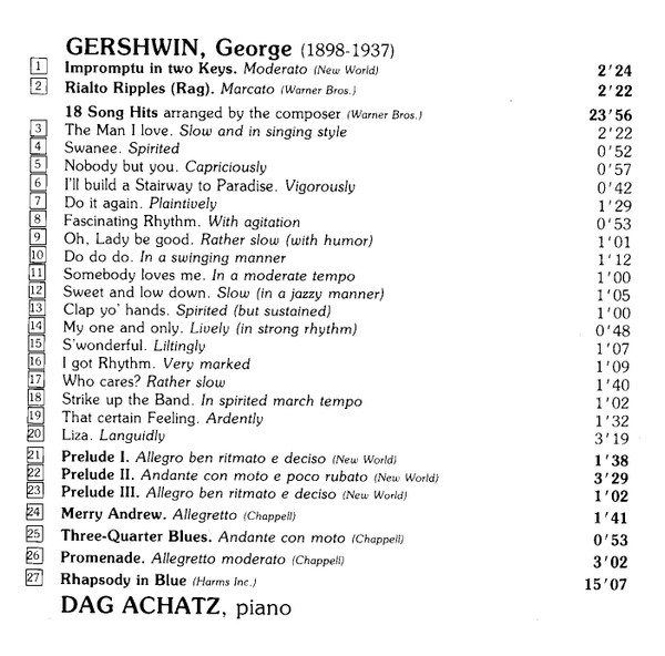 George Gershwin, Dag Achatz-1