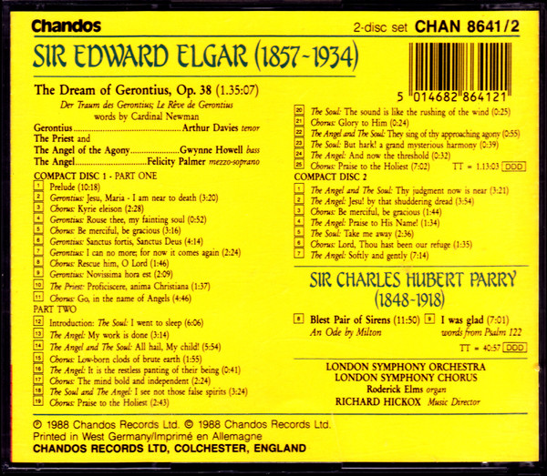 Elgar* / Parry* - Felicity Palmer, Arthur Davies, Gwynne Howell, London Symphony Orchestra, London Symphony Chorus, Richard Hickox-2