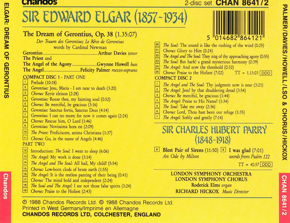 Elgar* / Parry* - Felicity Palmer, Arthur Davies, Gwynne Howell, London Symphony Orchestra, London Symphony Chorus, Richard Hickox-3