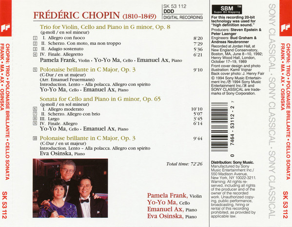 Frédéric Chopin, Emanuel Ax, Pamela Frank, Yo-Yo Ma-3