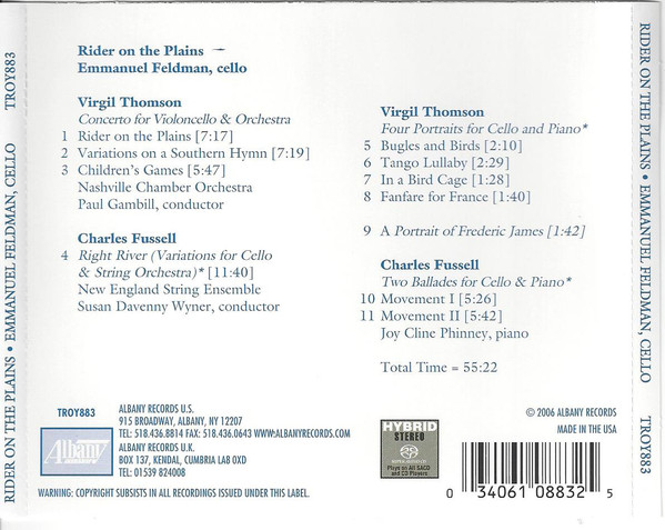 Virgil Thomson & Charles Fussell – Emmanuel Feldman • Nashville Chamber Orchestra, Paul Gambill • New England String Ensemble, Susan Davenny Wyner • Joy Cline Phinney-2