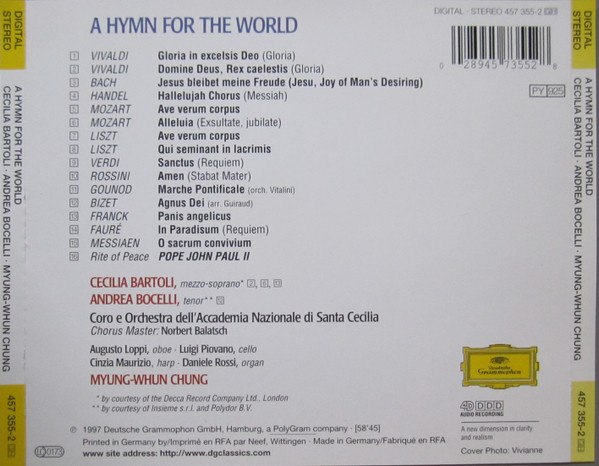 Cecilia Bartoli, Andrea Bocelli, Coro dell'Accademia Nazionale di Santa Cecilia E Orchestra Dell'Accademia Nazionale Di Santa Cecilia, Myung-Whun Chung-1