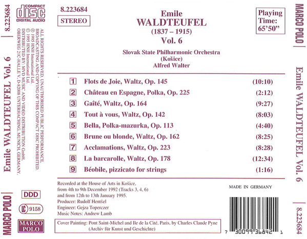 Emile Waldteufel*, Slovak State Philharmonic Orchestra (Košice)*, Alfred Walter-2