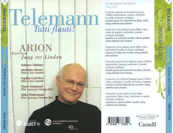 Telemann* - Arion* , Direction : Jaap ter Linden-1