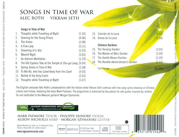 Mark Padmore, Alec Roth, Vikram Seth, Philippe Honoré, Alison Nicholls, Morgan Szymanski-1