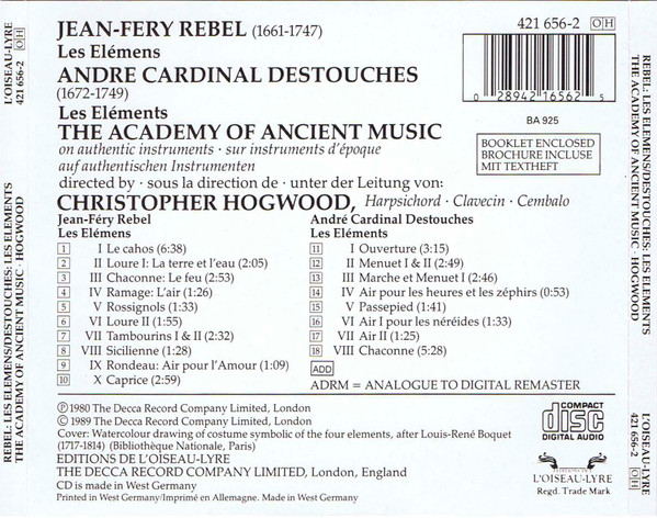 Rebel* / Destouches* - The Academy Of Ancient Music-1