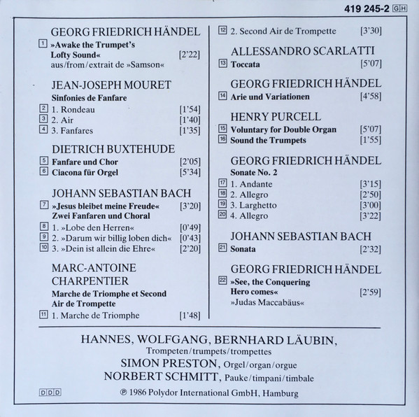 Hannes Läubin, Wolfgang Läubin, Bernhard Läubin, Simon Preston, Norbert Schmitt-1