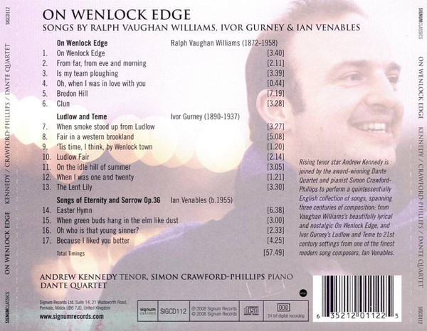 Vaughan Williams*, Venables*, Gurney* - Andrew Kennedy, Dante Quartet, Simon Crawford-Phillips*-1