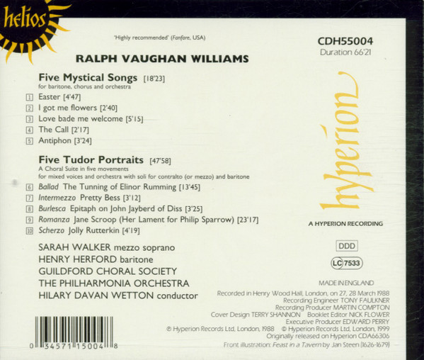 Vaughan Williams* / Sarah Walker (2) • Henry Herford • Guildford Choral Society • Philharmonia Orchestra • Hilary Davan Wetton-1