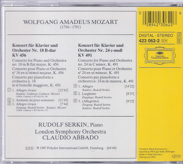 Wolfgang Amadeus Mozart, London Symphony Orchestra, Rudolf Serkin, Claudio Abbado-1