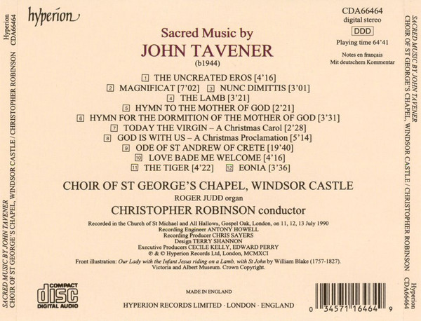 John Tavener / Choir Of St George's Chapel, Windsor Castle*, Christopher Robinson-2