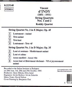 Vincent d'Indy, Kodály Quartet-1