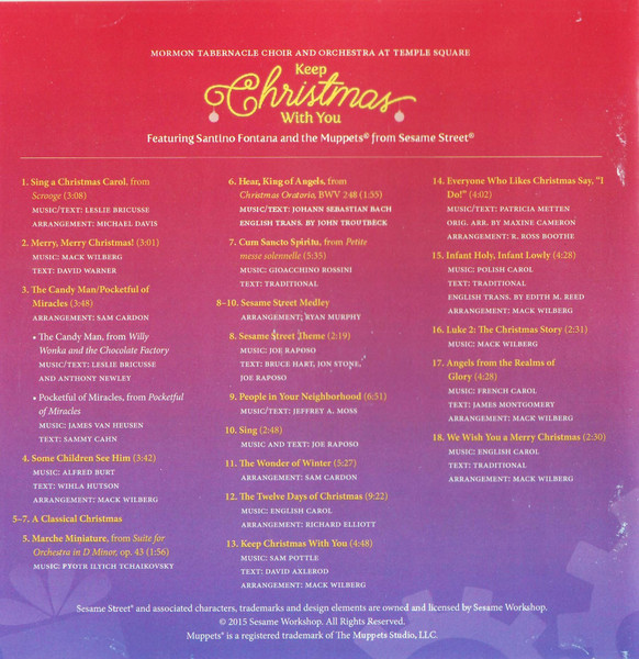 Mormon Tabernacle Choir, Orchestra At Temple Square, Santino Fontana, Sesame Street, Mack Wilberg, Ryan Murphy (9), Richard Elliott (2)-1