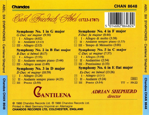 Carl Friedrich Abel - Cantilena, Adrian Shepherd-1
