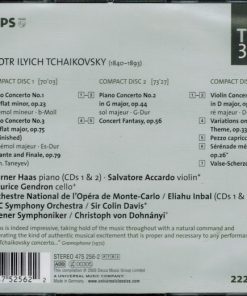 Tchaikovsky* - Werner Haas ▪︎ Salvatore Accardo ▪︎ Maurice Gendron ▪︎ Eliahu Inbal ▪︎ Sir Colin Davis ▪︎ Christoph von Dohnányi-1