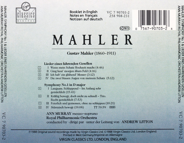 Ann Murray, Royal Philharmonic Orchestra, Andrew Litton - Gustav Mahler-1