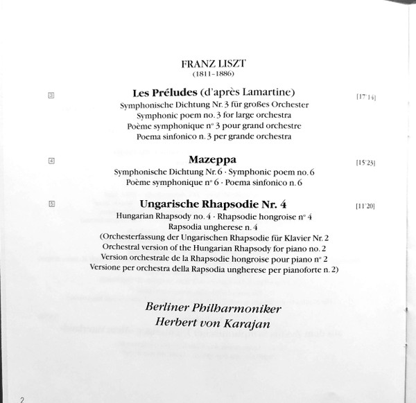 Liszt*, Smetana*, Berliner Philharmoniker, Herbert von Karajan-4
