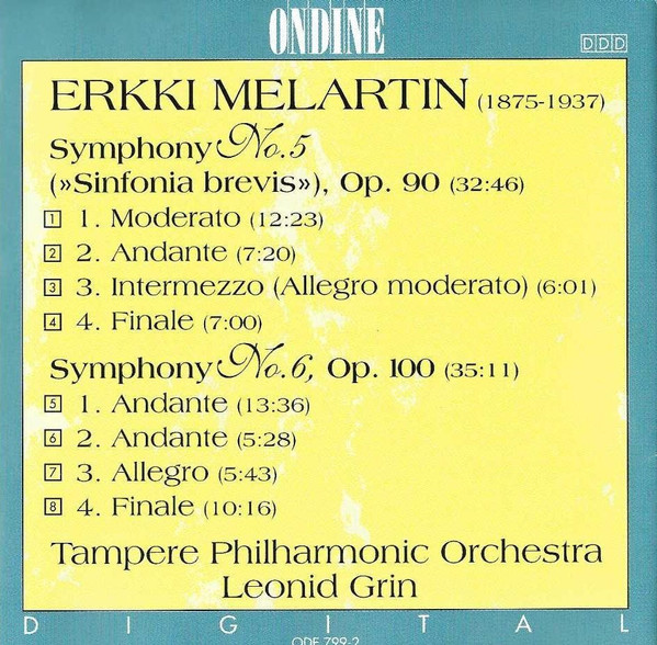 Erkki Melartin – Tampere Philharmonic Orchestra, Leonid Grin-1