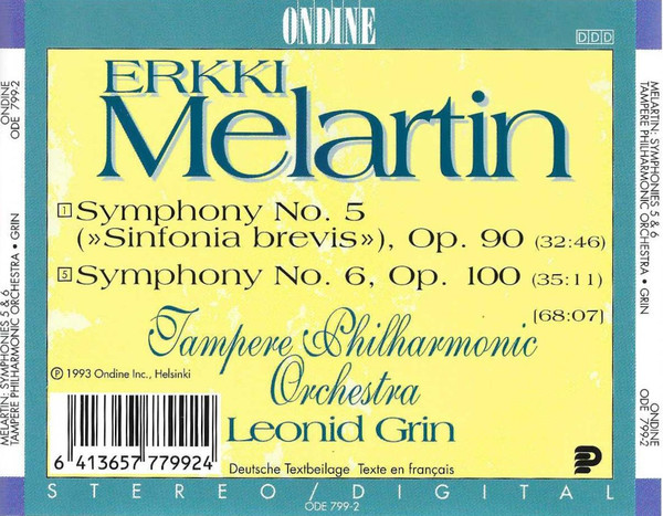 Erkki Melartin – Tampere Philharmonic Orchestra, Leonid Grin-2