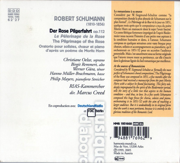 Schumann* : Oelze*, Remmert*, Güra*, Müller-Brachmann*, RIAS-Kammerchor, M.Creed*-1